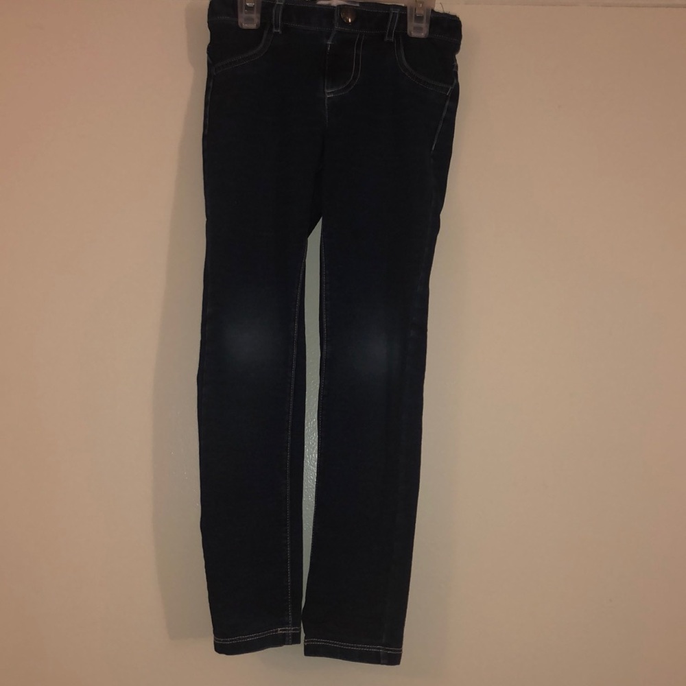 little girls dark blue jeggings
